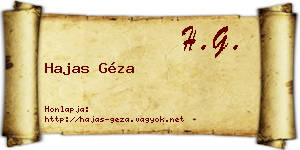 Hajas Géza névjegykártya