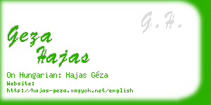 geza hajas business card